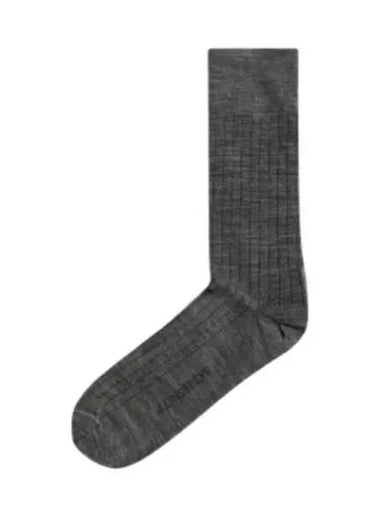 Men's Hatton Wool Socks Mid Grey Melange - J.LINDEBERG - BALAAN 1