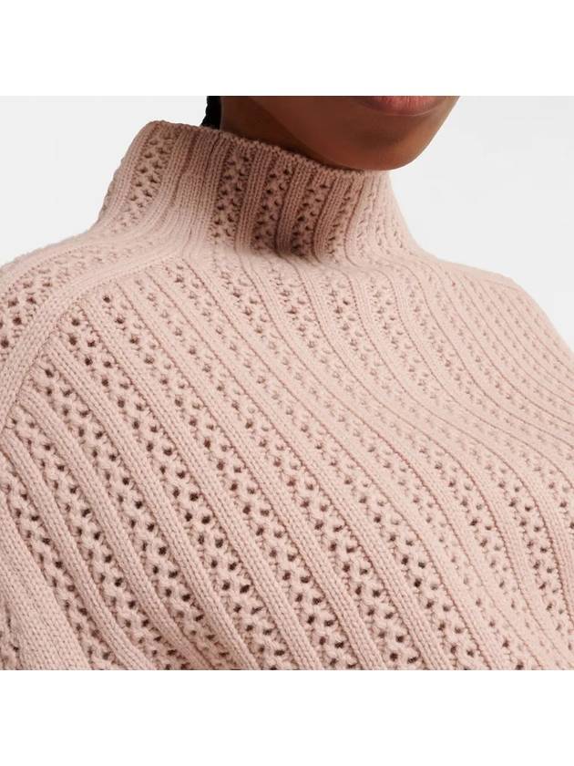 High Neck Back Button Crop Knit Top Pink - MAX MARA - BALAAN 5