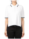 Rib Stitch Boxy Fit Polo Shirt White - THOM BROWNE - BALAAN 2