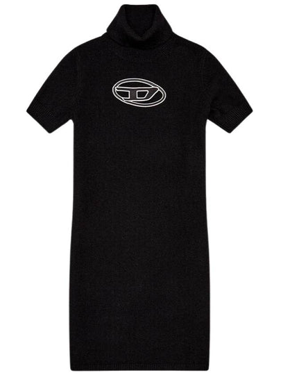 Women's M Agarette Logo Cut Out High Neck Short Dress Black - DIESEL - BALAAN 2