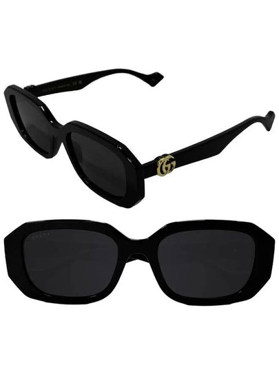 Double G Geometric Frame Sunglasses Black - GUCCI - BALAAN 2