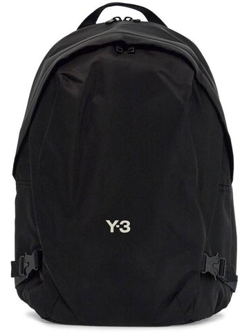 black minimalist backpack in recycled polyester with padded straps - Y-3 - BALAAN 1