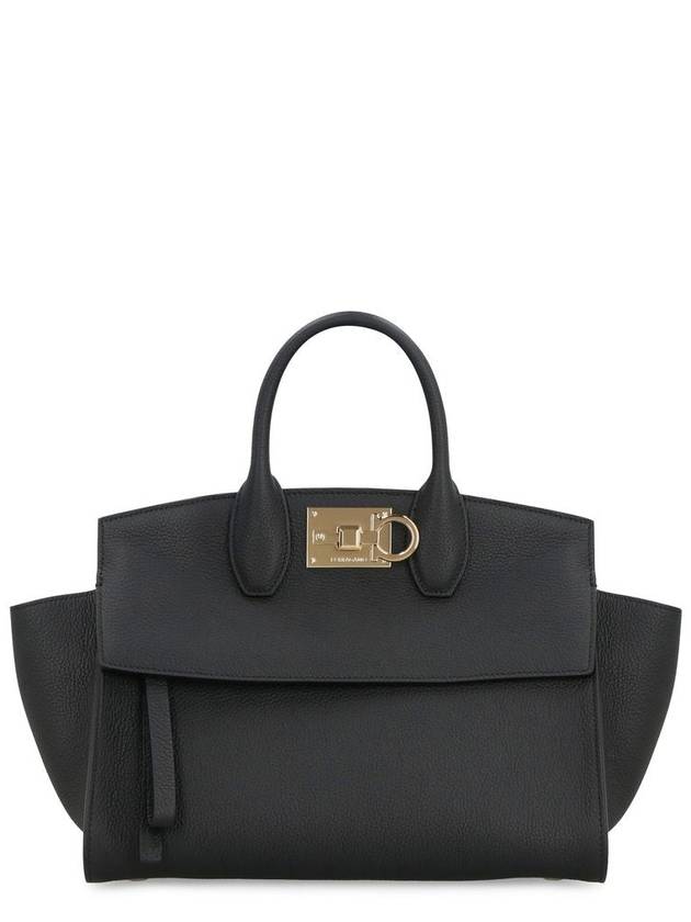 Studio Soft Top Handle Tote Bag Black - SALVATORE FERRAGAMO - BALAAN 2