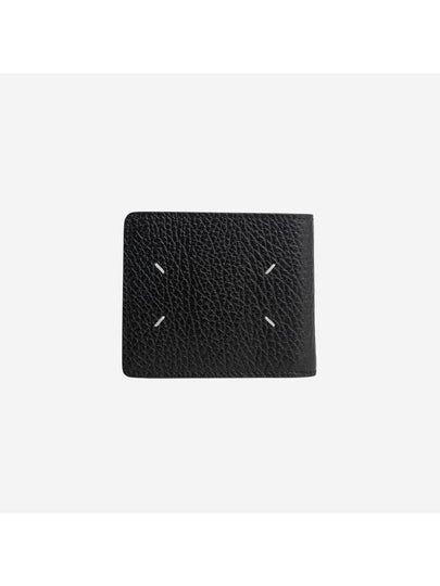 Stitched Leather Bifold Half Wallet Black - MAISON MARGIELA - BALAAN 2