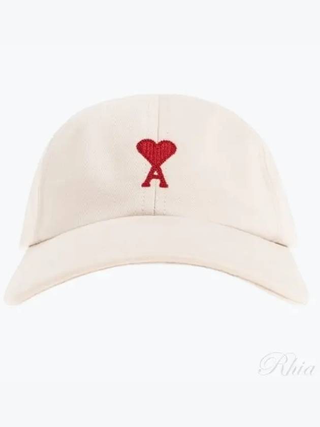 De Coeur Embroidered Logo Ball Cap Beige - AMI - BALAAN 2