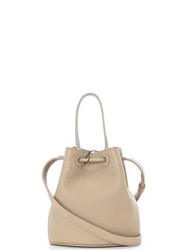 Logo Leather Mini Bucket Bag Beige - BURBERRY - BALAAN 4