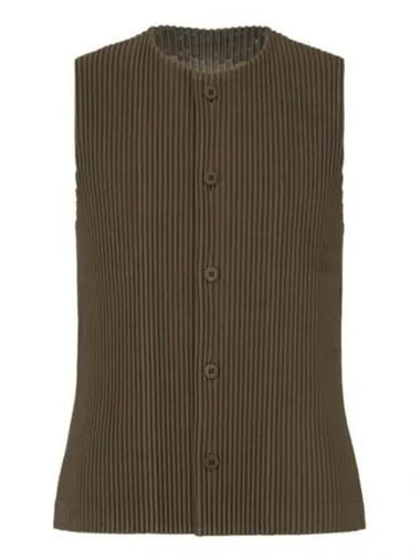 Tailored Pleated 1 Vest Green - ISSEY MIYAKE - BALAAN 1