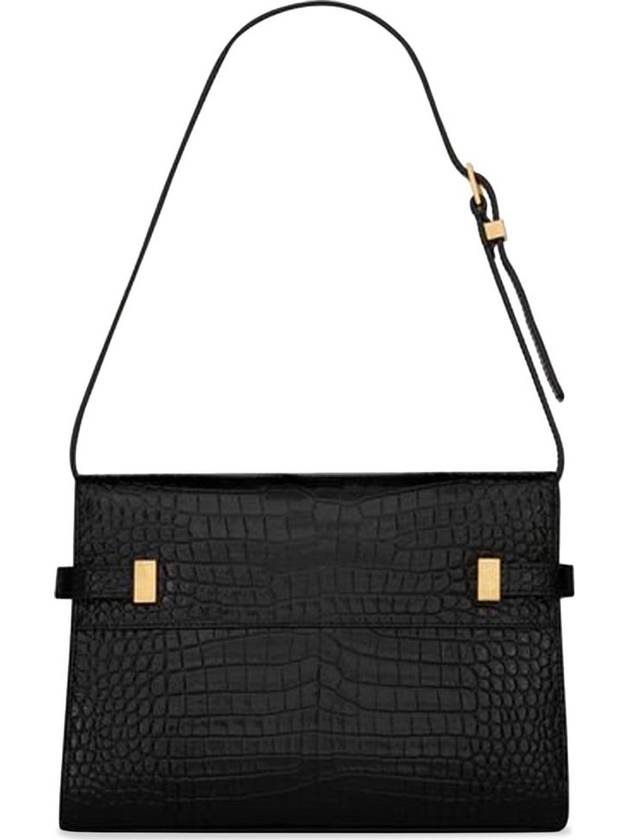 Manhattan Crocodile Small Shoulder Bag Black - SAINT LAURENT - BALAAN 3