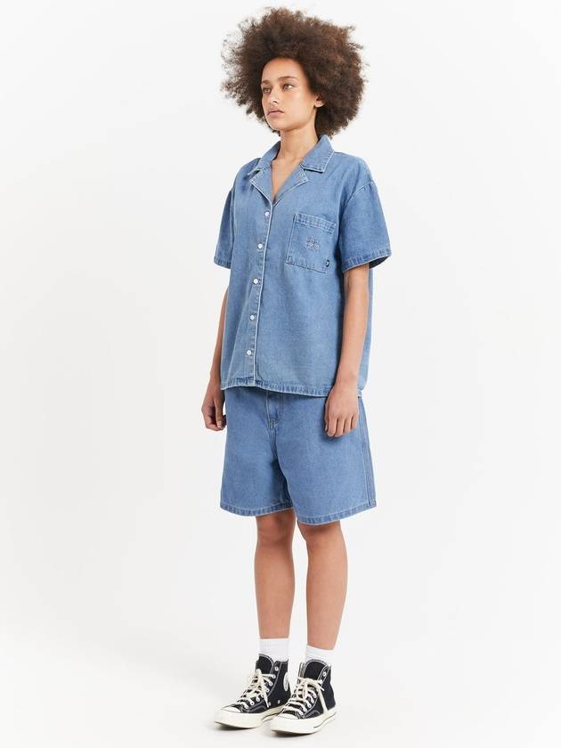 AU Australia Denim Shirt ST123S3403 Mid Blue WOMENS - STUSSY - BALAAN 6