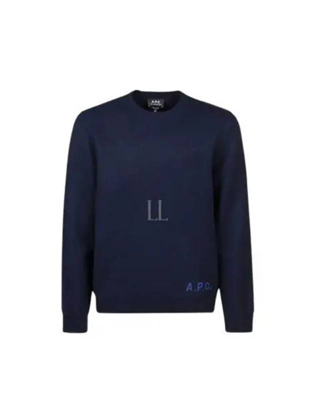 Edward Embroidered Logo Knit Top Navy - A.P.C. - BALAAN 2