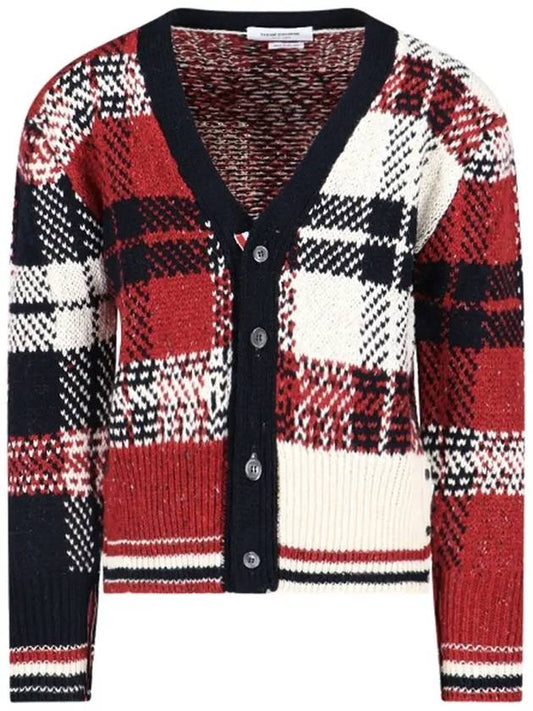 Donegal Tartan Check Cardigan - THOM BROWNE - BALAAN 2