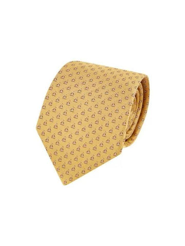 Men s Mini Boat Pattern Silk Tie Yellow - GIORGIO ARMANI - BALAAN 1