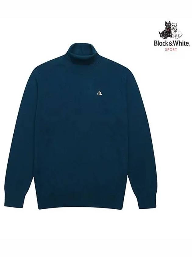 Front panel turtleneck pullover 2603GXKWBLUE GREEN - BLACK&WHITE - BALAAN 1