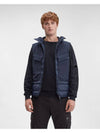 Shell R Mix Goggle Hooded Padded Vest Navy - CP COMPANY - BALAAN 3