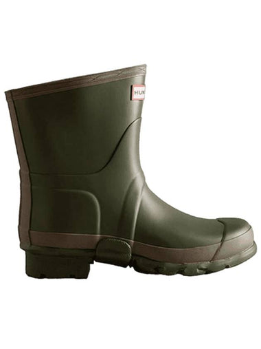 Women's Gardener Short Rain Boots Dark Olive Clay - HUNTER - BALAAN 1