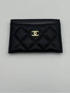 Gold CC Logo Caviar Card Wallet Black - CHANEL - BALAAN 8