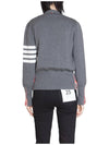 Cotton 4-Bar Milano Classic V-Neck Cardigan Medium Grey - THOM BROWNE - BALAAN 5