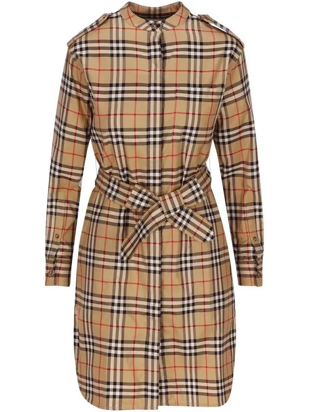 Women's Vintage Check Belt Midi Dress Beige - BURBERRY - BALAAN 3