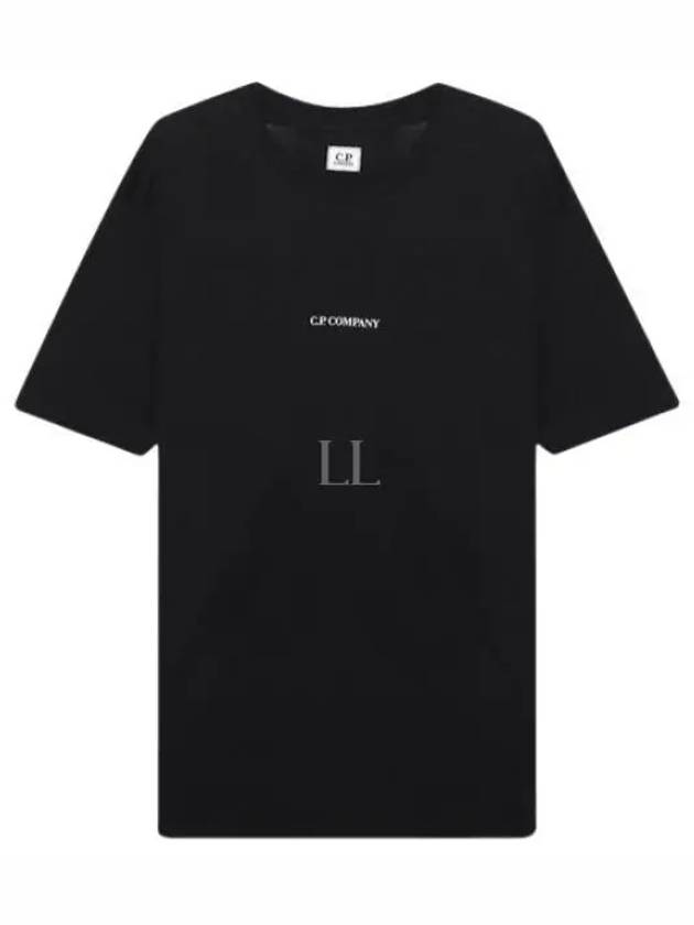 Jersey Reverse Print Short Sleeve T-Shirt Black - CP COMPANY - BALAAN 2