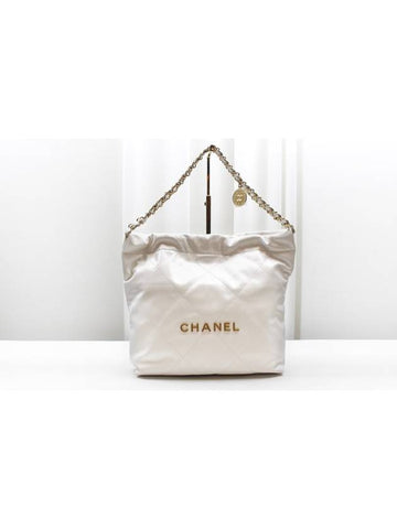 22 Bag Calfskin Small White Gold Plated AS3260 - CHANEL - BALAAN 1