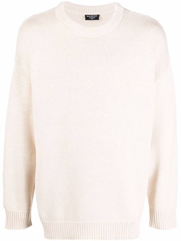 Cotton Polyester Knit Top Ivory - BALENCIAGA - BALAAN 1