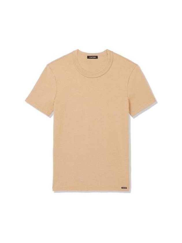 Cotton Crew Neck Short Sleeve T-Shirt Nude - TOM FORD - BALAAN 1