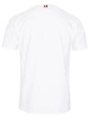 Men's Medium Weight Jersey Tipped Pocket Crewneck Short Sleeve T-Shirt White - THOM BROWNE - BALAAN 3