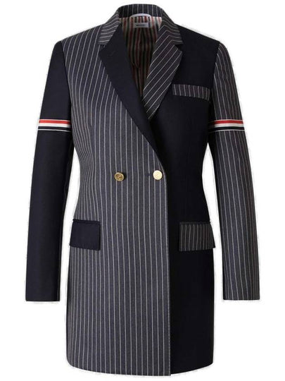 patchwork double-breasted blazer jacket - THOM BROWNE - BALAAN 2