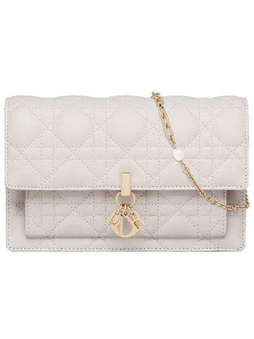 Lady Chain Canage Lambskin Pouch Bag White - DIOR - BALAAN 1