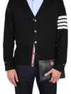 Men's Sustainable Classic Diagonal Wool Cardigan Black - THOM BROWNE - BALAAN 5