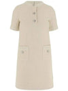 Wool Tweed Short Dress Ivory - GUCCI - BALAAN 2