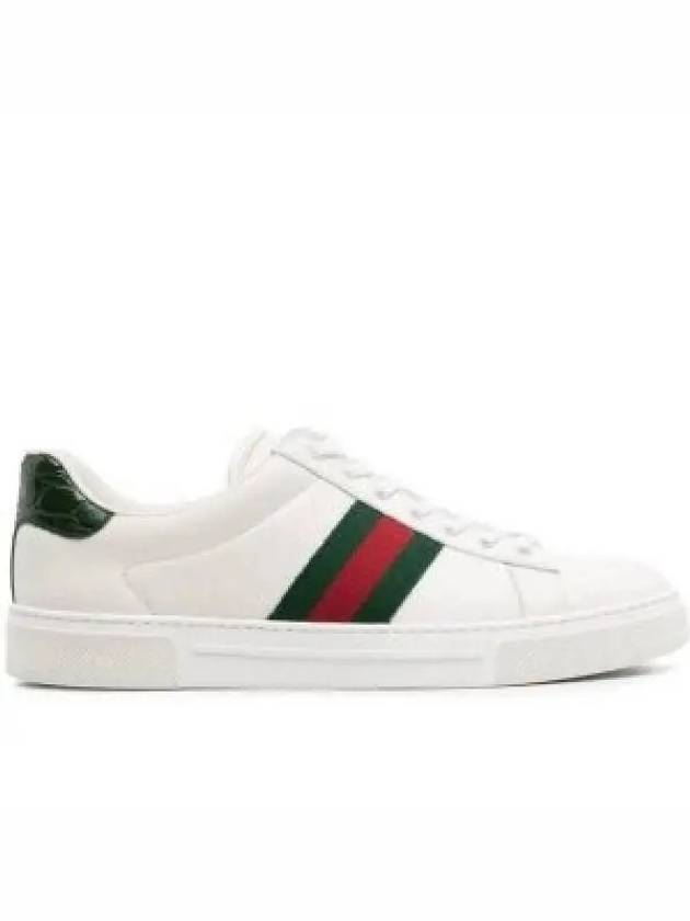 Ace Web Leather Low Top Sneakers White - GUCCI - BALAAN 2