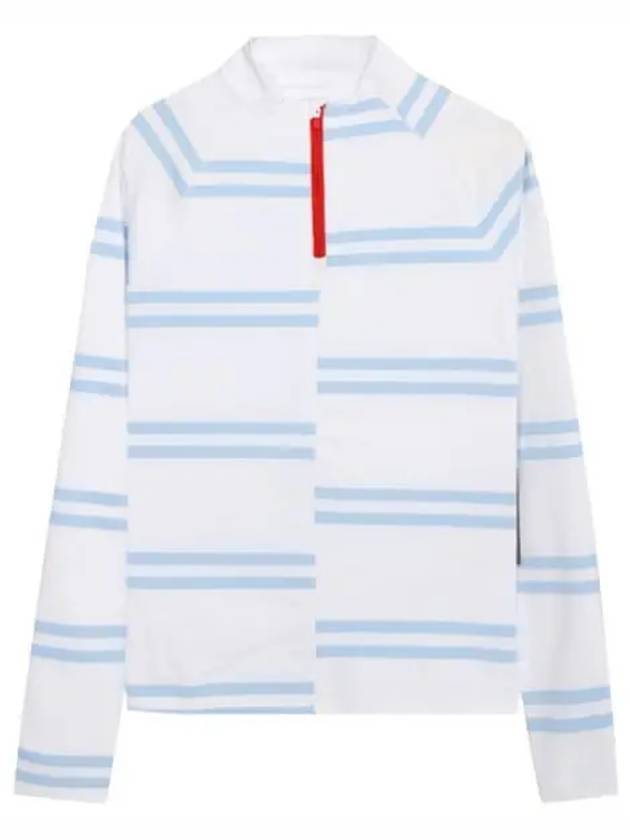 Women s Offset Striped Quarter Zip Golf Long Sleeve Tee T Shirt - G/FORE - BALAAN 1