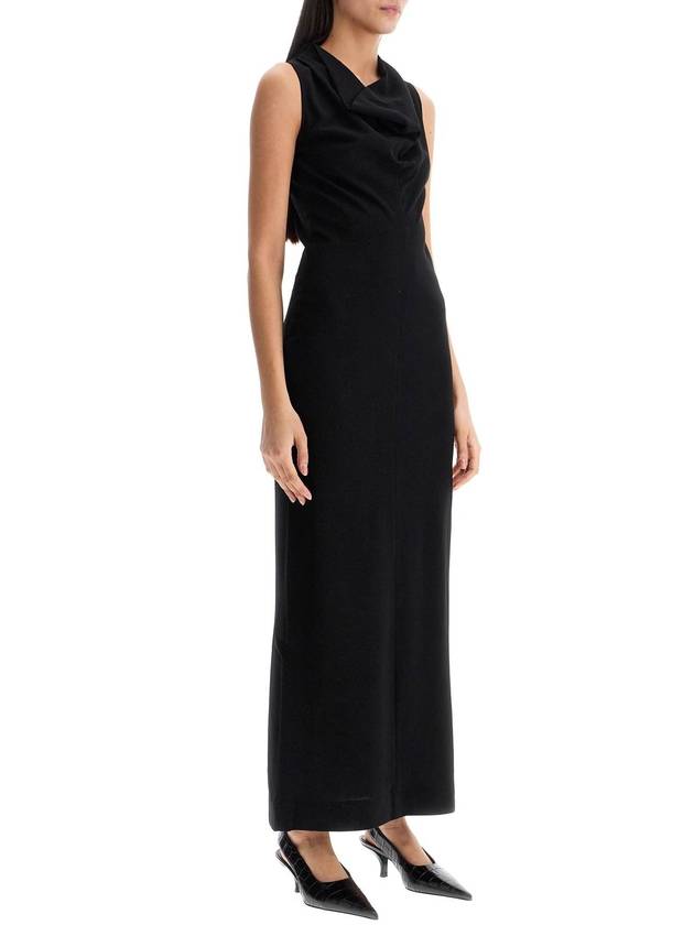 maxi dress in black wool with cowl neck sleeveless - TOTEME - BALAAN 2