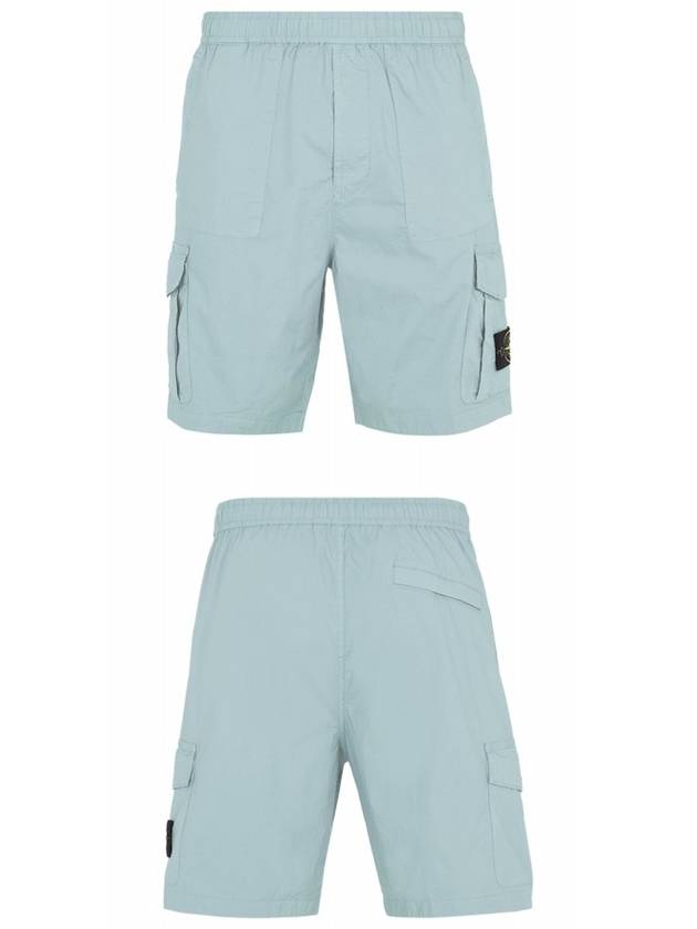 Men's Waffen Patch Bermuda Shorts Blue - STONE ISLAND - BALAAN 5