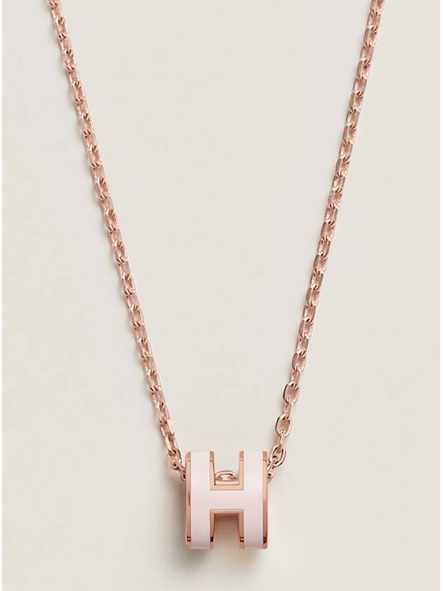 Mini Pop H Pendant Rose Gold Rose Dragee - HERMES - BALAAN 2