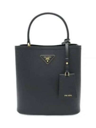 Pannier Saffiano Leather Medium Tote Bag Black - PRADA - BALAAN 2