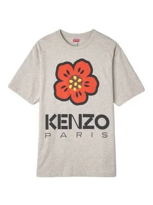Balk Flower Short Sleeve T Shirt Gray - KENZO - BALAAN 1
