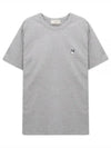 Grey Fox Head Patch Classic Short Sleeve T-Shirt Grey Melange - MAISON KITSUNE - BALAAN 2