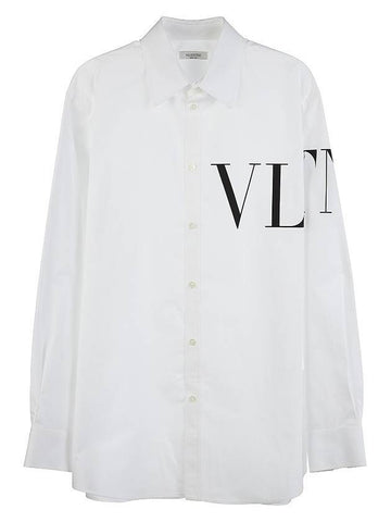 side VLTN printed cotton long-sleeve shirt - VALENTINO - BALAAN.