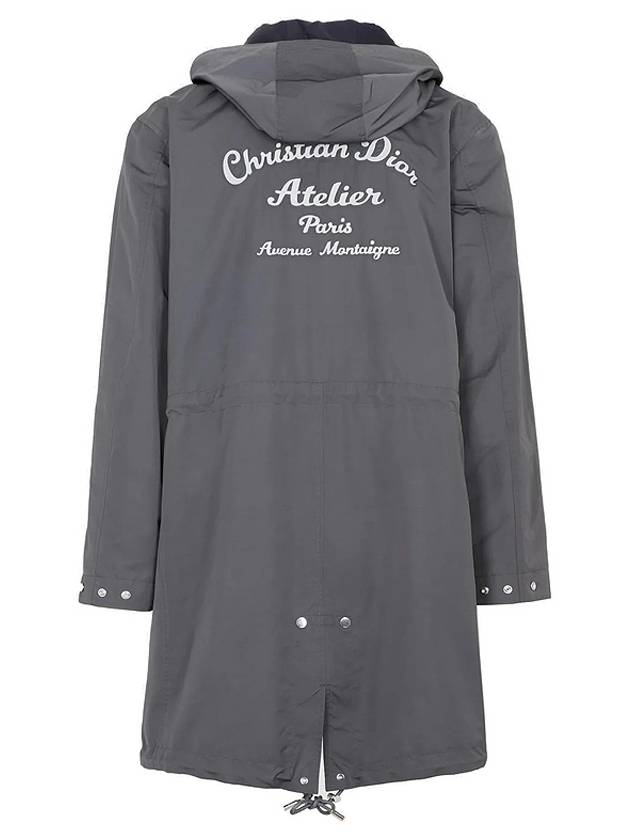 Homme Atelier Back Logo Hooded Parka Grey - DIOR - BALAAN 6