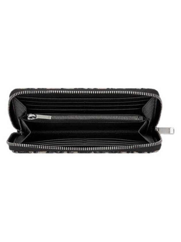 Oblique Jacquard Zipper Long Wallet Black Beige - DIOR - BALAAN 3