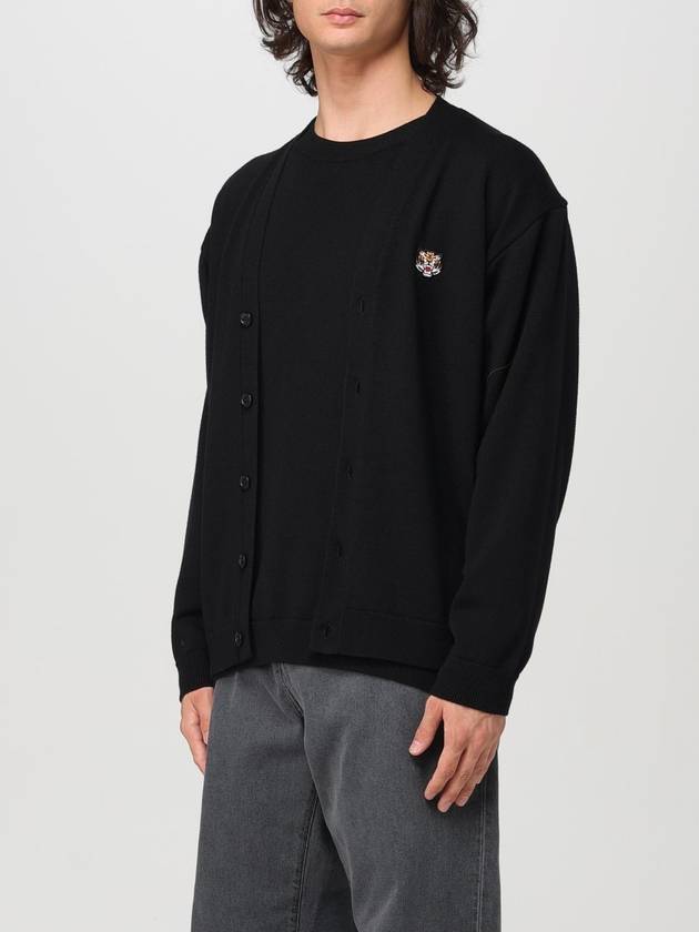 Lucky Tiger Knit Wool Cardigan Black - KENZO - BALAAN 5