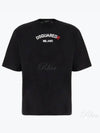 Logo Print Short Sleeve T Shirt Black - DSQUARED2 - BALAAN 2