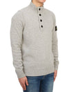 Wappen Patch Button Knit Top Melange Gray - STONE ISLAND - BALAAN 4