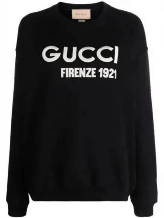 Logo Cotton Sweatshirt Black - GUCCI - BALAAN 2