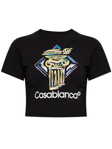 Casablanca Short T-shirt, Women's, Black - CASABLANCA - BALAAN 1