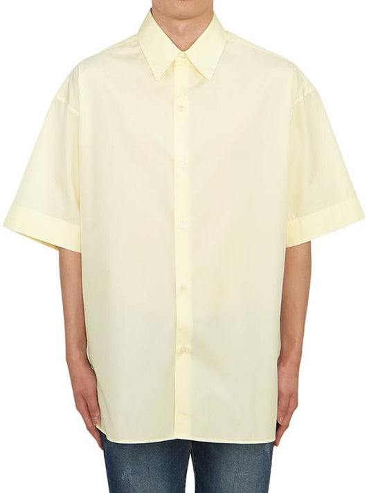 Men's Short Sleeve Shirt SORONO SNM 883 PARCHMENT - STUDIO NICHOLSON - BALAAN 1