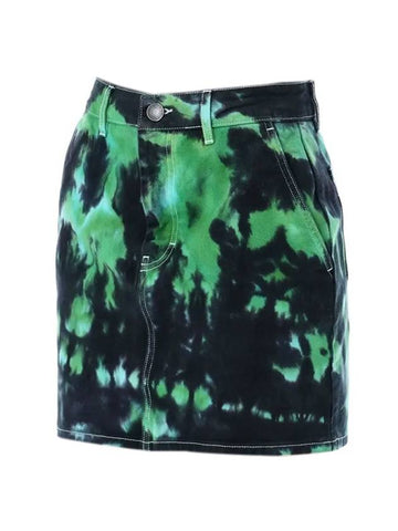 Tie Dye Denim Short H-line Skirt - AMI - BALAAN 1