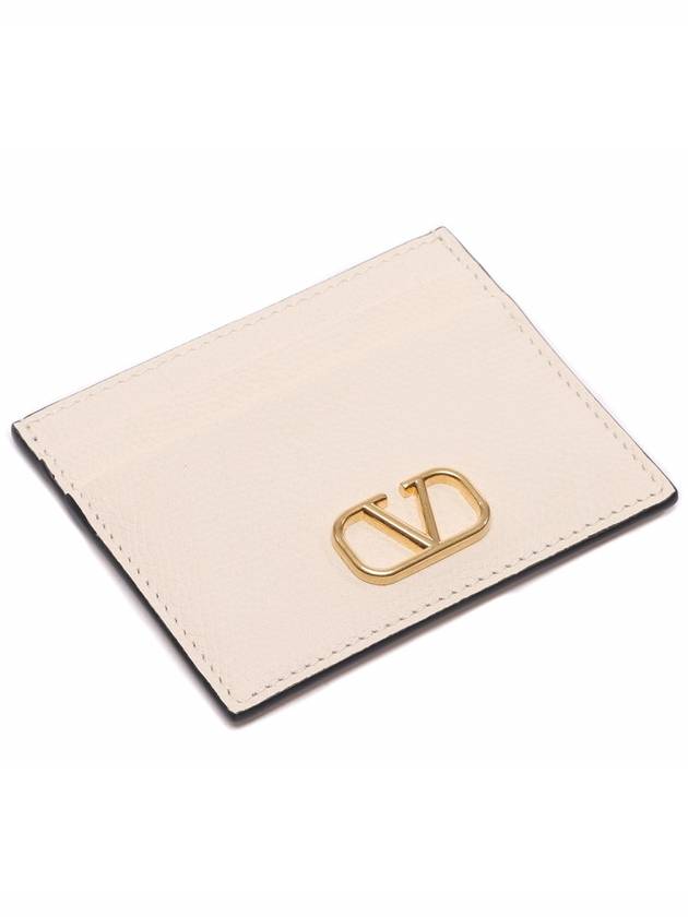 V Logo Signature Card Wallet Ivory - VALENTINO - BALAAN 6